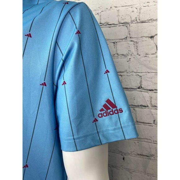 Mens adidas Golf Polo Shirt Short Sleeve Collared sz L Blue - Picture 7 of 11